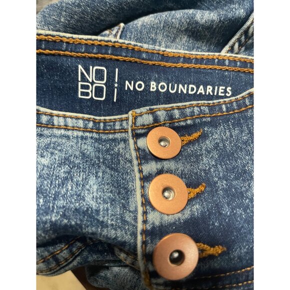 No Boundaries Womens Acid Wash High Rise Tapered Ankle Jeans JR Size 11 Y2K - Picture 5 of 7